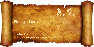 Meng Imre névjegykártya